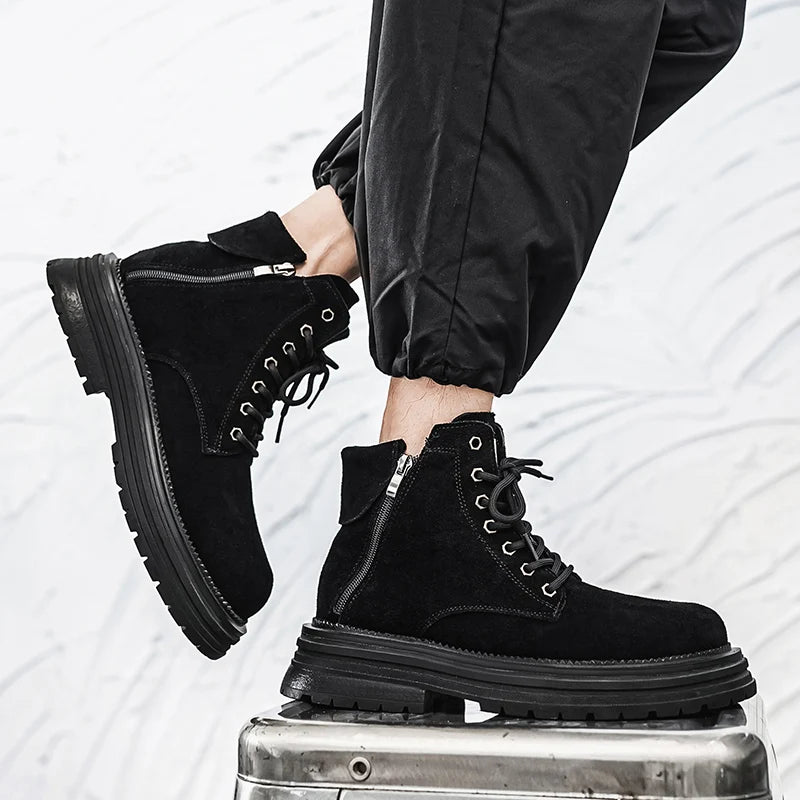 Suede English Style Short Boots