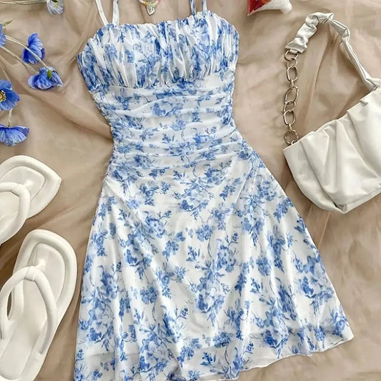 Floral Spaghetti Strap Mini Dress