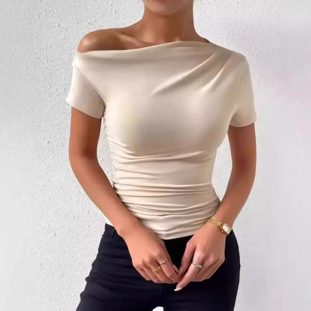 Off-Shoulder Pleated Top