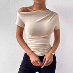 Off-Shoulder Pleated Top
