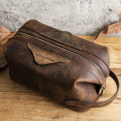 Men’s Leather Travel Toiletry Bag