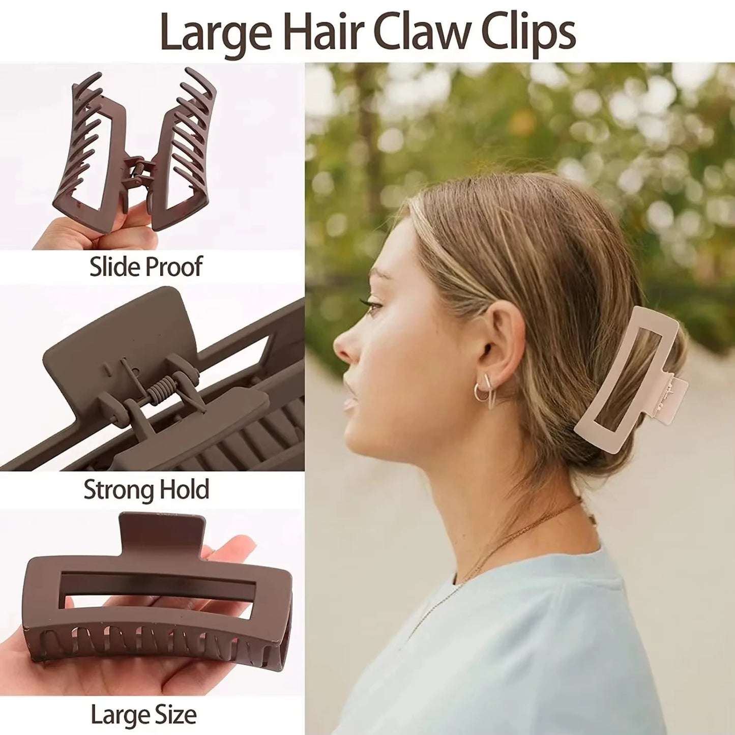 Coffee Hair Claw Clips