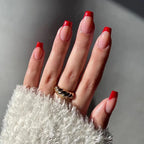 Gradient Wearing Fake Nails Long