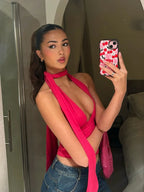 Backless Scarf Tank Top