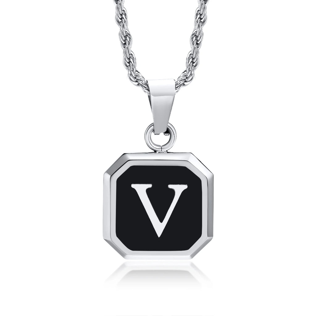Initials Letter Pendant Necklace