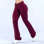 WAREBALL Cross-Waist Flared Leggings