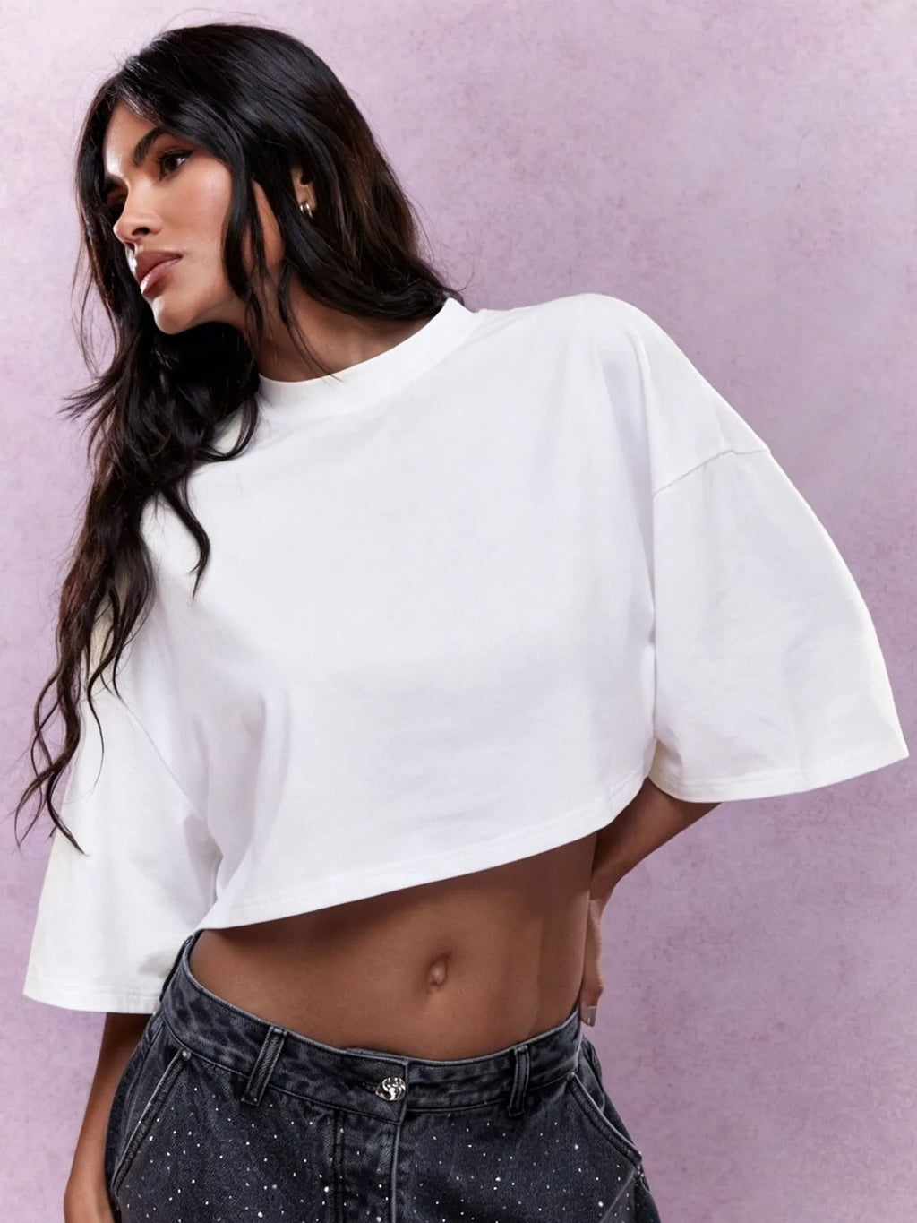 Loose Cotton Crop T-Shirt