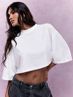 Loose Cotton Crop T-Shirt