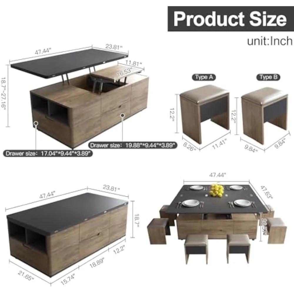 Multifunctional Lifting Coffee Table