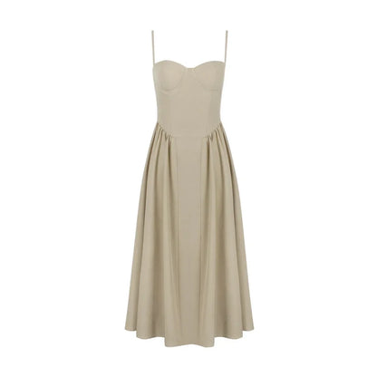 Elegant Spaghetti Strap Midi Dress