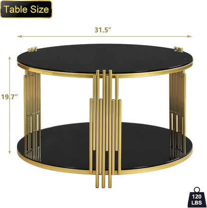 Gold Glass Coffee Table