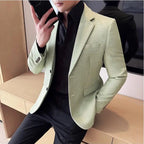 Bright Silk Grid Korean Dress Blazer