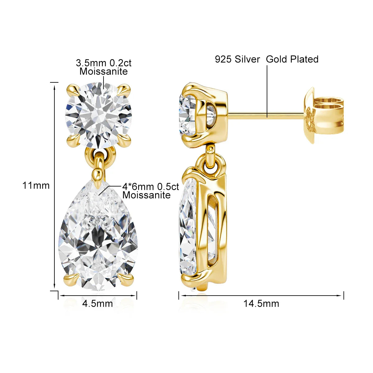 Women’s Waterdrop Moissanite Earrings