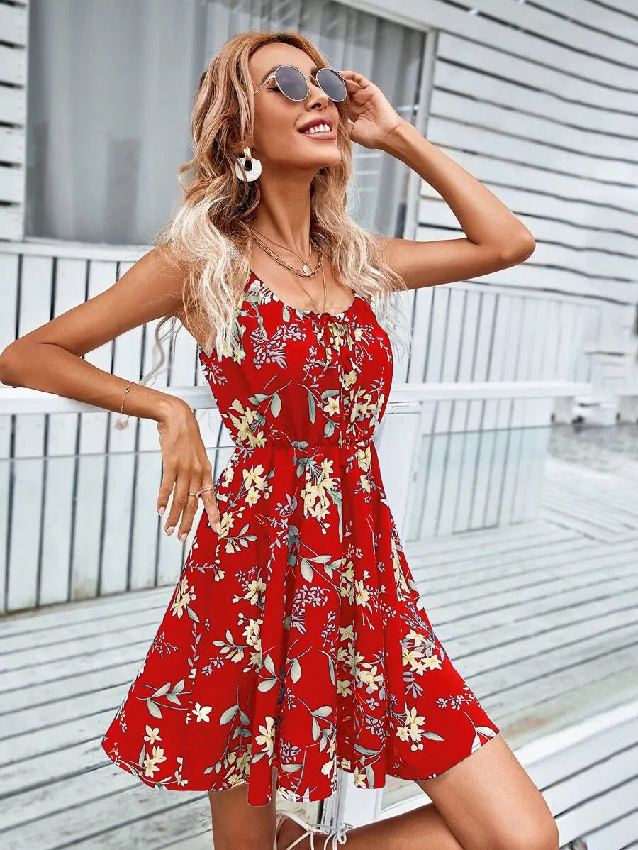 Chic Printed Pullover Dress