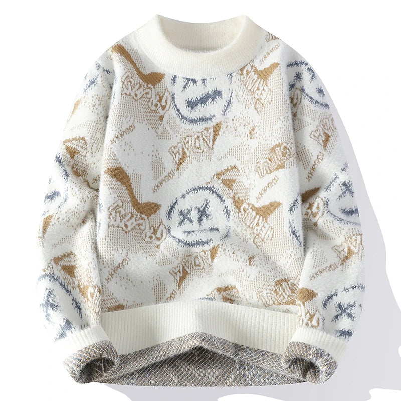 Graffiti Patchwork Knit Sweater