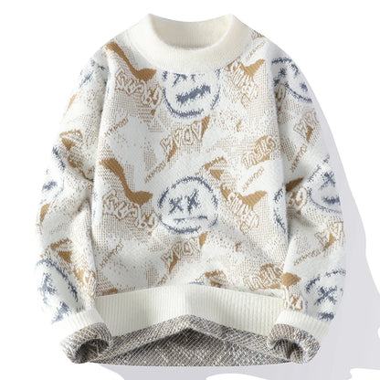 Graffiti Patchwork Knit Sweater