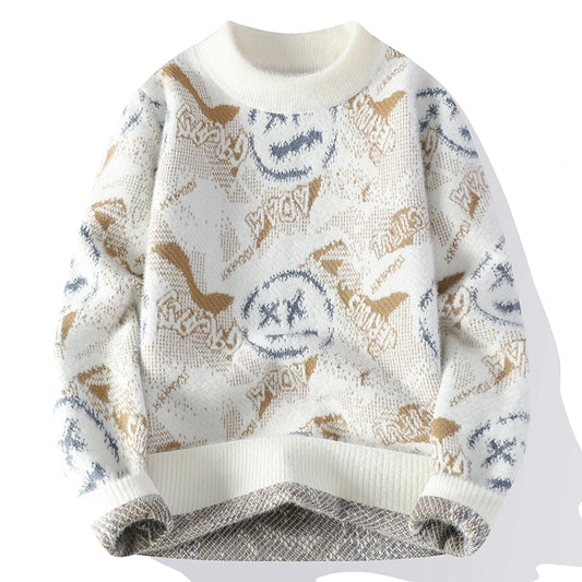 Graffiti Patchwork Knit Sweater