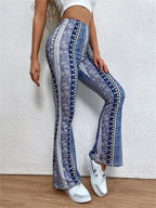 Ethnic Print Slightly Flared Leggings