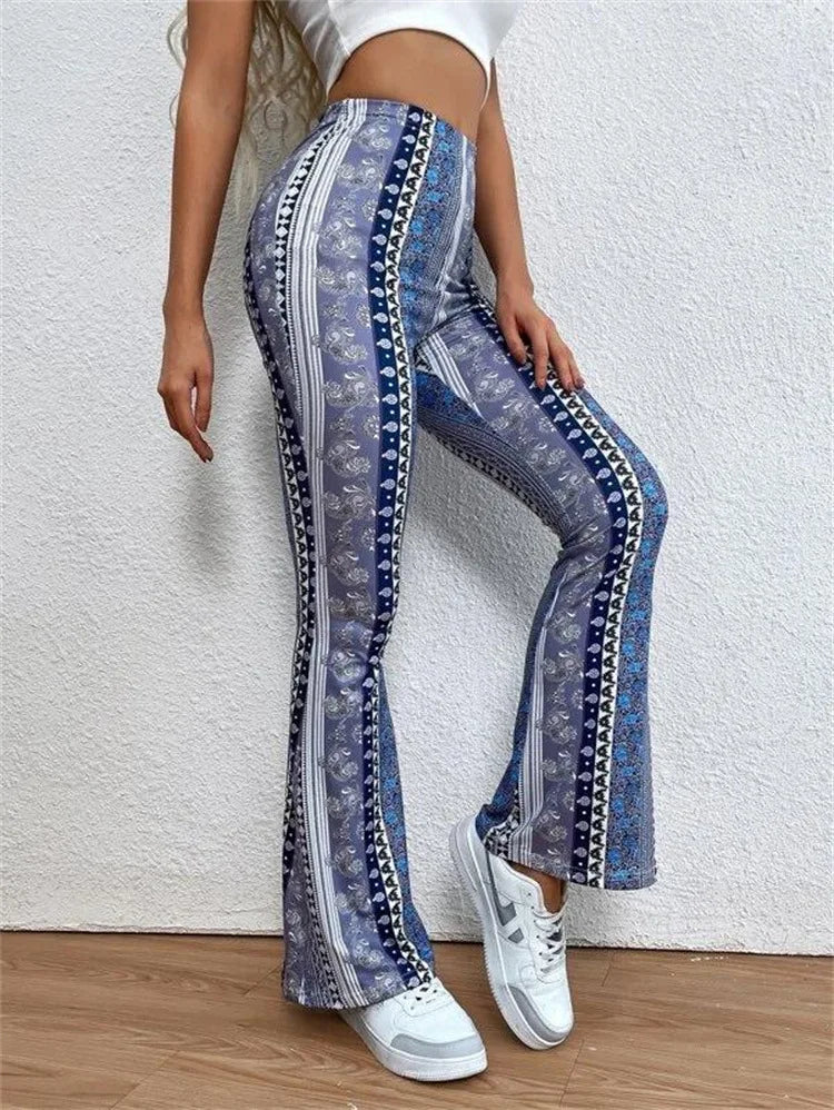Ethnic Print Slightly Flared Leggings