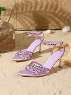 LIGHT LAVENDER CRYSTAL RHINESTONE SCALLOP