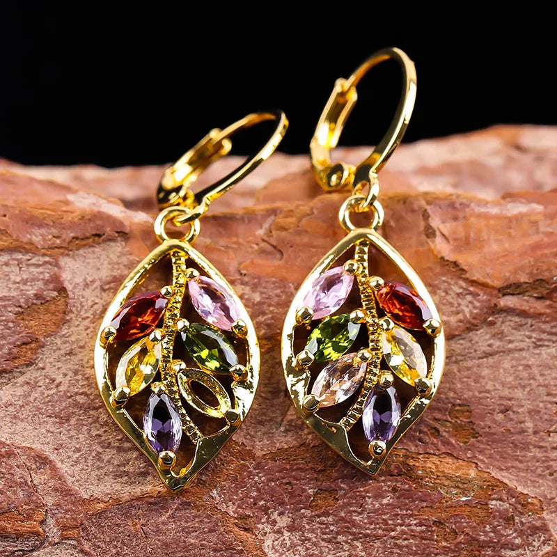 Colorful Zircon Drop Earrings