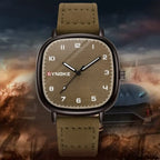 SYNOKE Square Leather Quartz Watch