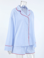 Striped Cotton Long Sleeve Pajama Set