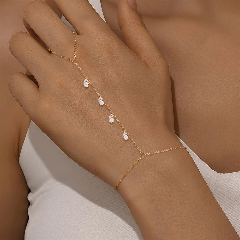 Zircon Silver Charm Bracelet