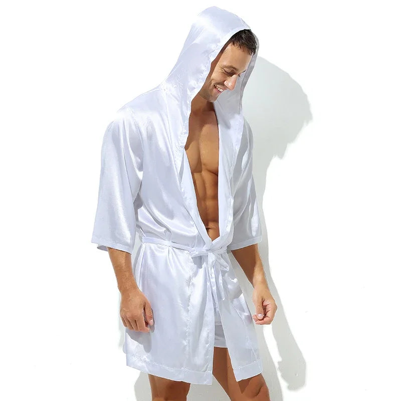 Summer Short Sleeve Homewear Bathrobe