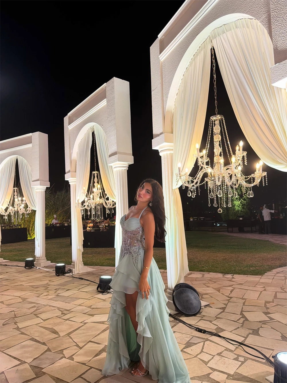 Halter Lace Prom Dress