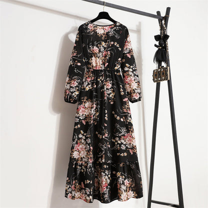 Floral Bohemian Chiffon Maxi Dress