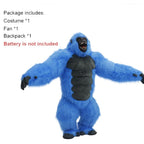 Inflatable Plush Gorilla Costume