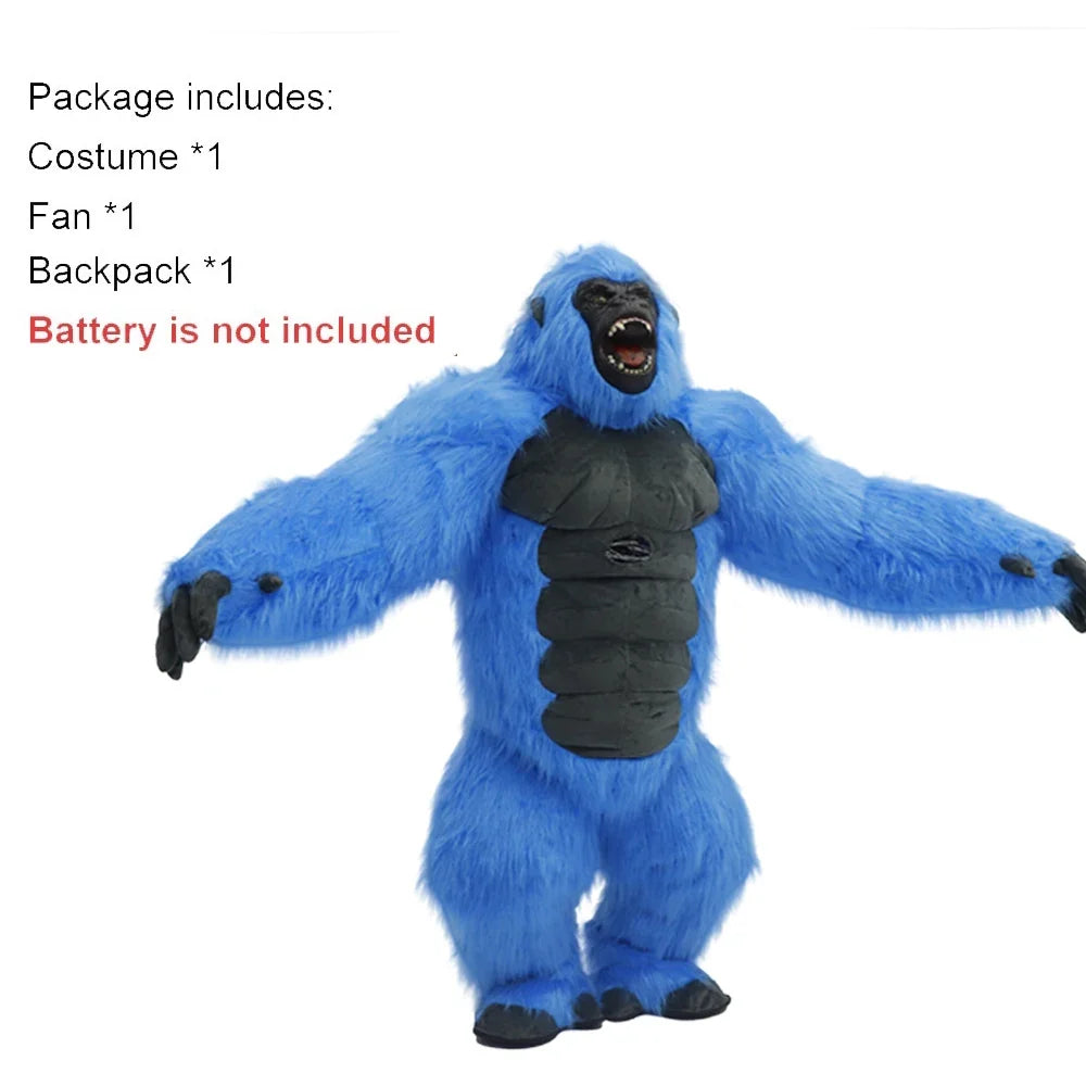 Inflatable Plush Gorilla Costume