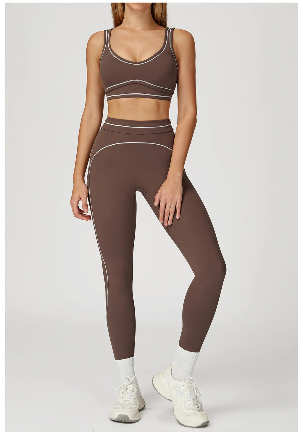Knit Construction Sleeveless True-To-Size Fit Two-Piece Yoga Set