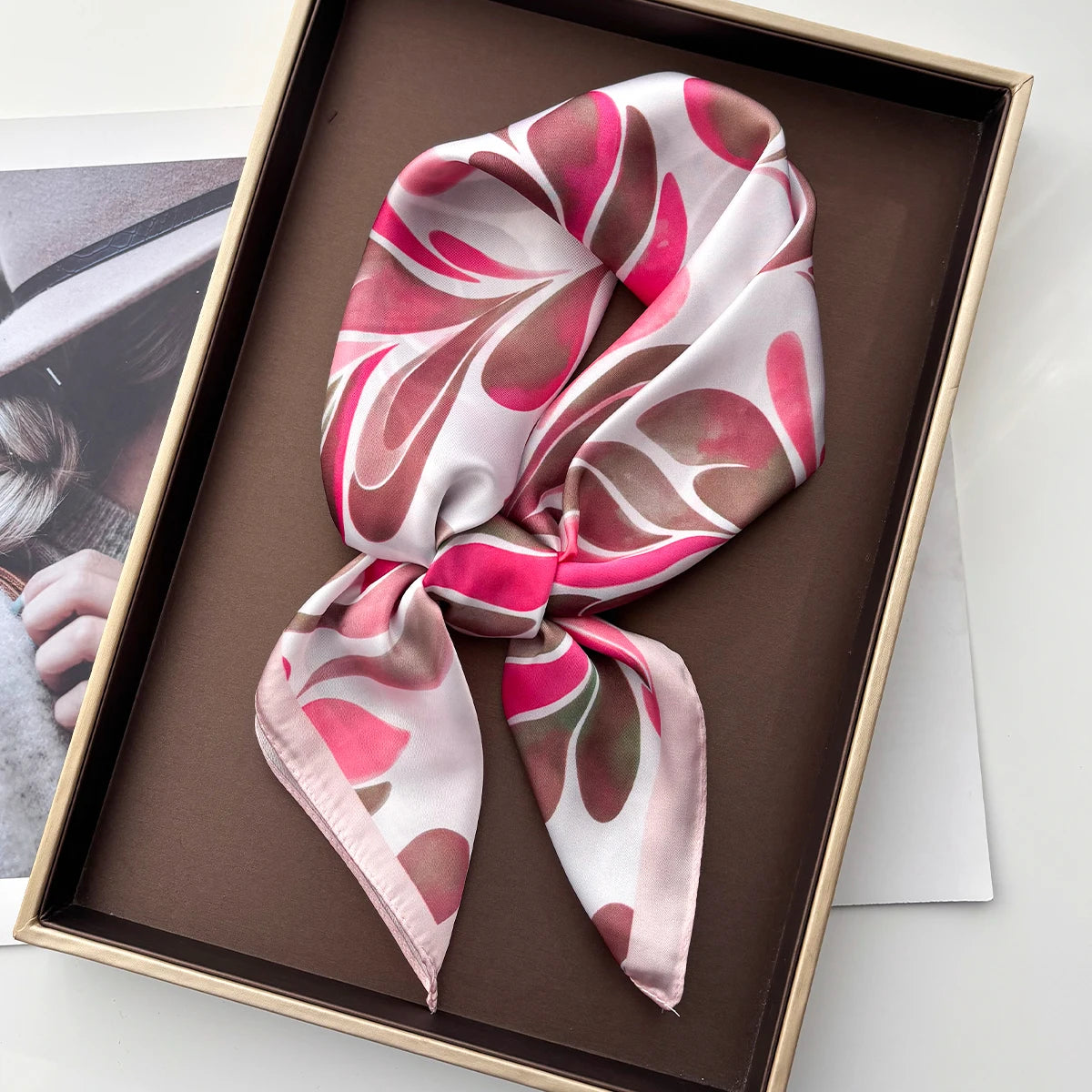 Printed Satin Square Bandana