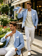 Linen Slim Single-Breasted Casual Blazer