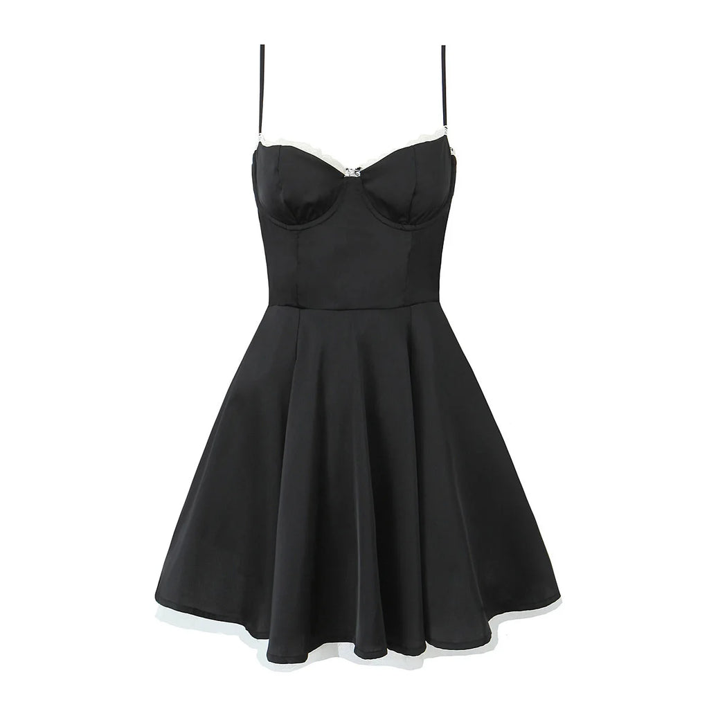 Satin Spaghetti Strap Mini Dress