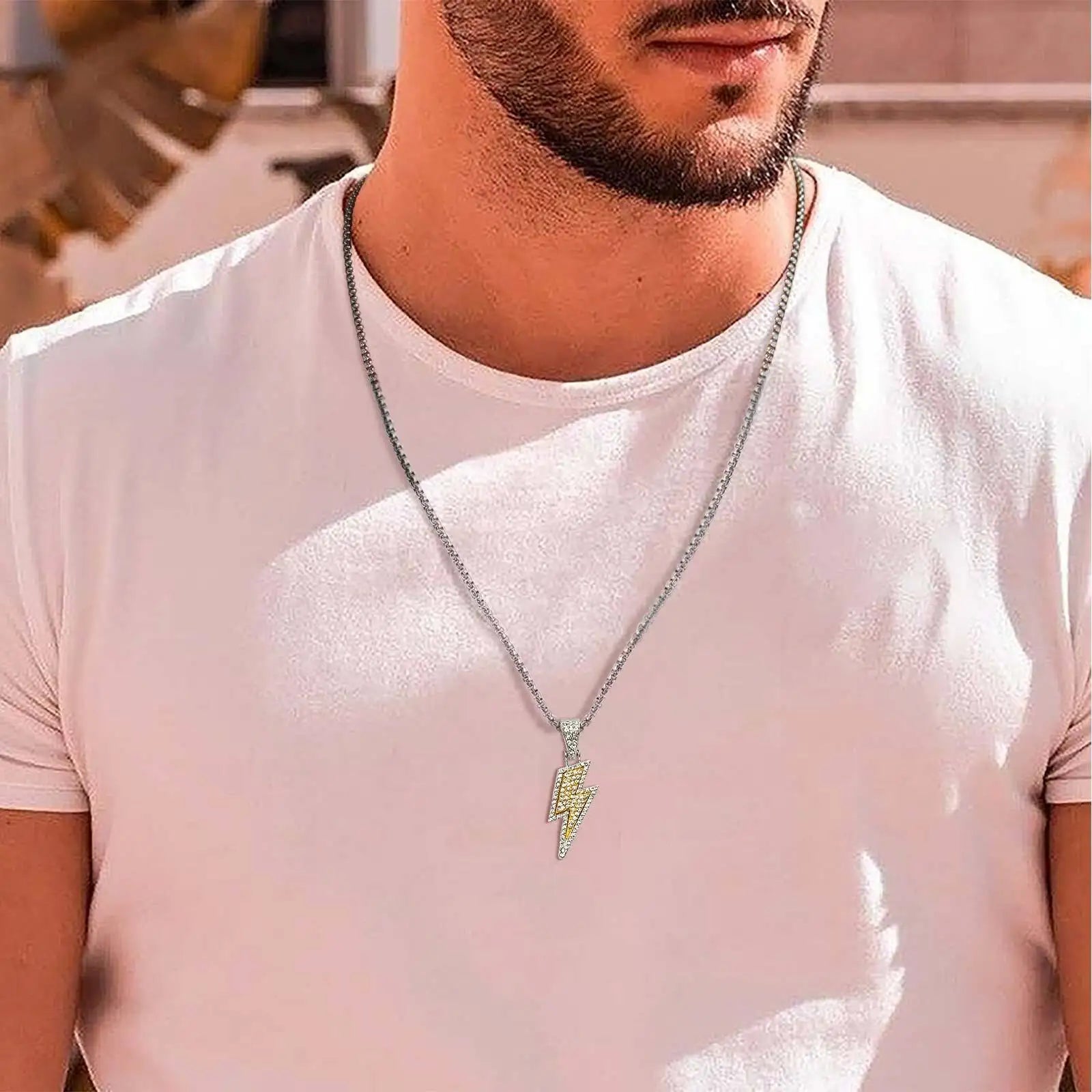 Vnox Lightning Pendant Necklace