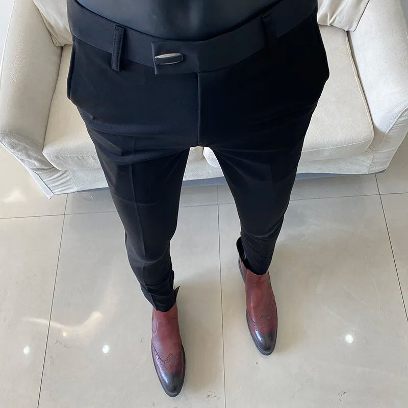 Slim Fit England-Style Suit Trousers