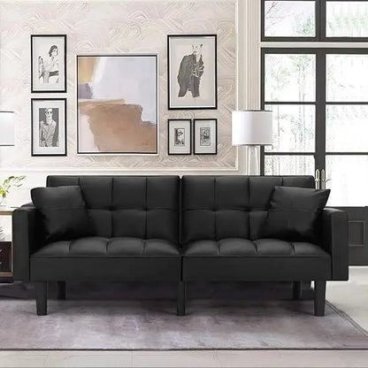 Modern Leather Futon Sofa