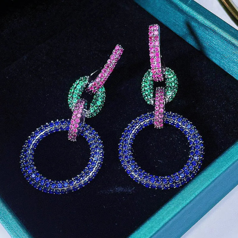 Crystal Leaf Drop Earrings