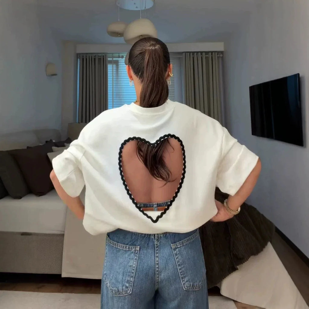 Blended Graphic Print Crew Neck Fitted Top