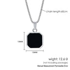SMALING Black Square Necklace