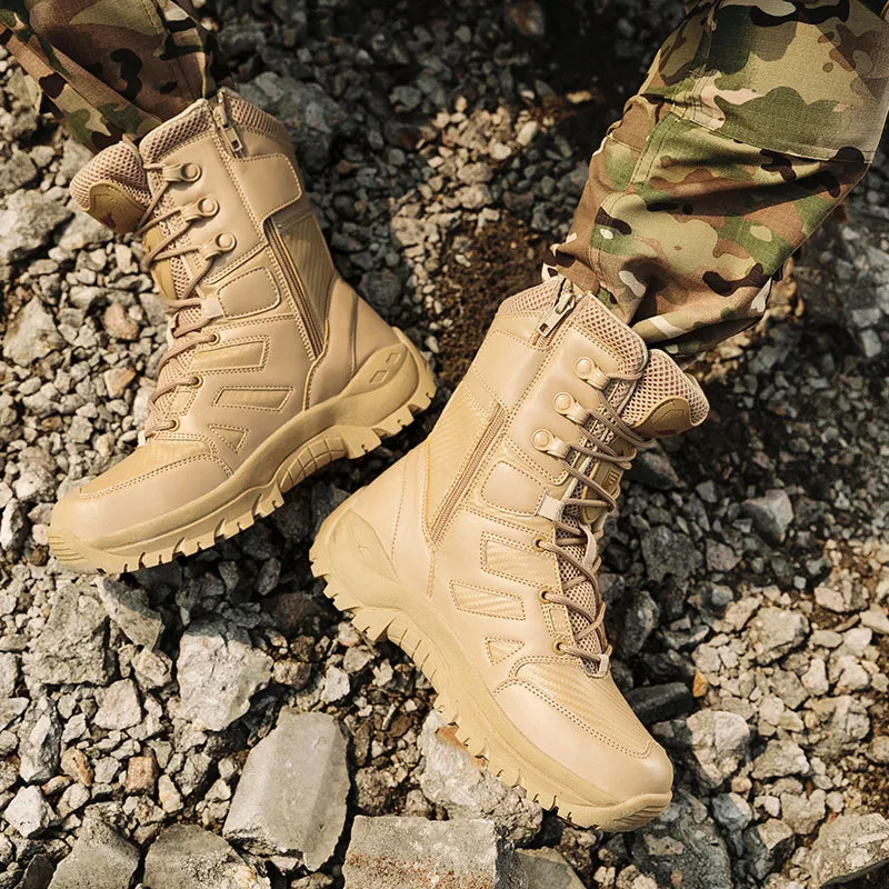 SENLONGBAO Desert Combat Leather Boots