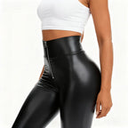 Faux Leather High-Waist Leggings