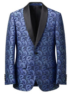 Paisley Jacquard Satin Shawl Blazer