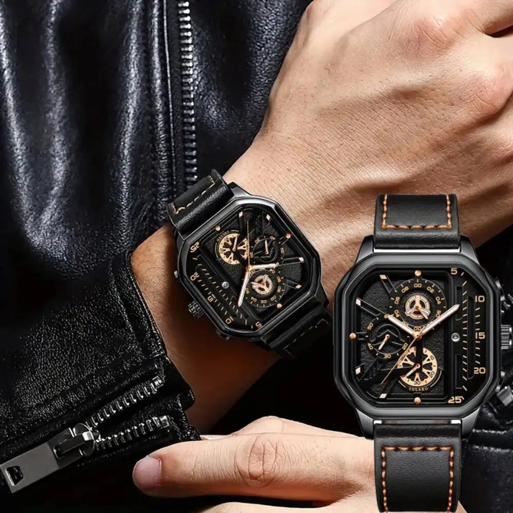 Yolako Square Leather Quartz Watch