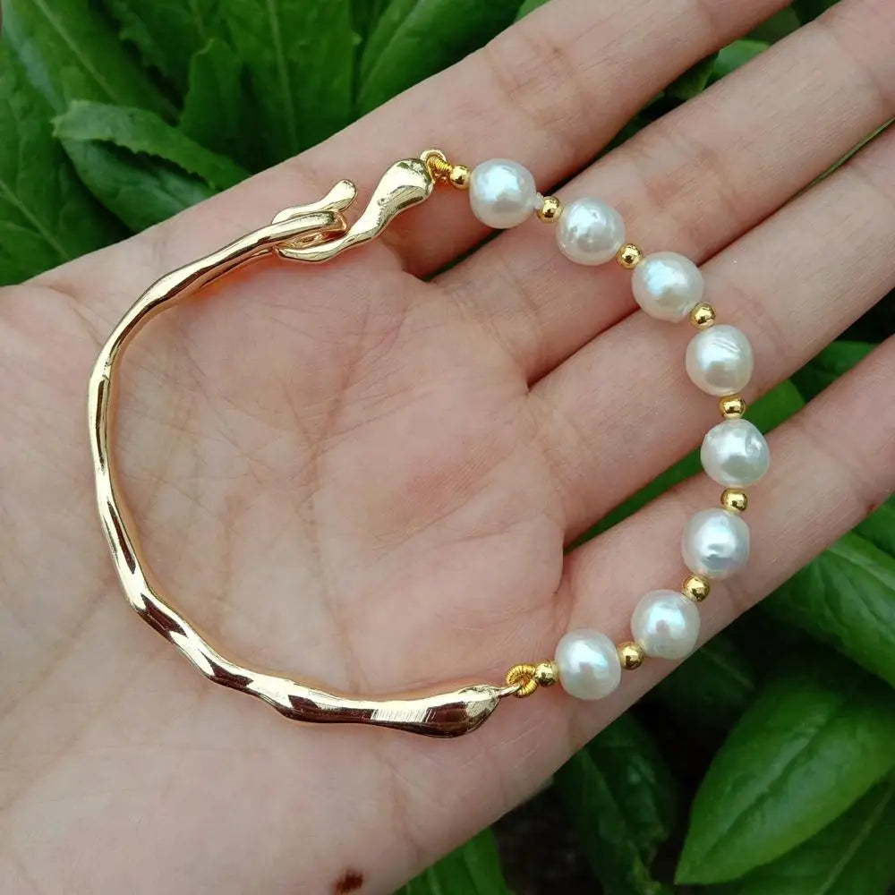 Keshi Pearl Cuff Bracelet