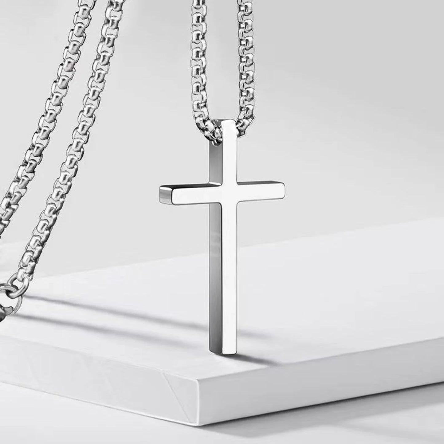 Silver Cross Pendant Chain