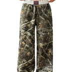 Camouflage Print Wide-Leg Pants